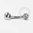 TN1448 Navel Ponto De Luz Push Pin Titânio ASTM F-136