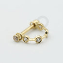 OR14 Joia com Haste 5 CZ (8mm 0,45g/ 10mm 0,52g) Ouro 18k