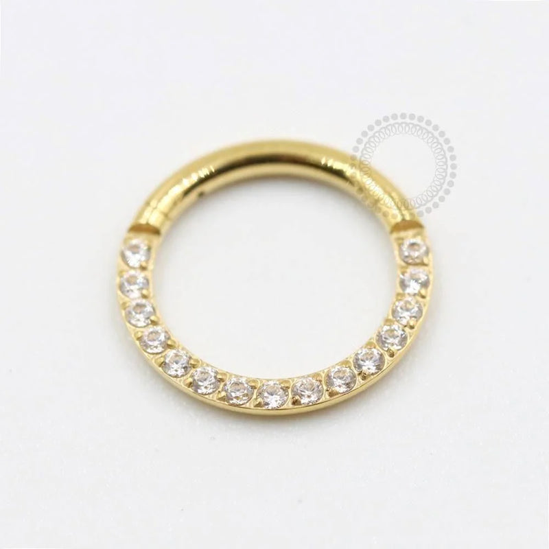 TN301 Segmento Frontal Cravejado Titânio PVD Gold