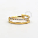 TN686 Segmento Smooth And Stones Titânio PVD Gold