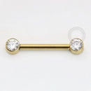 TN609 Nipple Jewelry CZ Flat Titânio PVD Gold