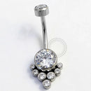 TN365 Navel Piercing Flat 7 Pedras Zirconias