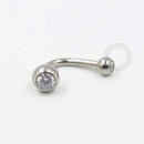TN285 J Bar Navel Piercing Titânio