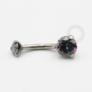 TN460 Navel piercing CZ Vitrail Medium Titânio