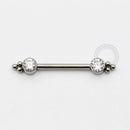 TN820 Nipple CZ 3 Esferas Push Pin Unilateral Titânio ASTM F136