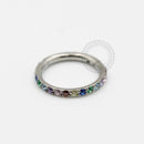 TN60 Segmento Cravejado Rainbow Titânio ASTM F136