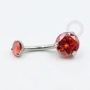 TN477 Navel Piercing CZ Orange Titânio