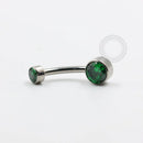 TN92 Navel Piercing Pedra Flat Zirconia Titânio