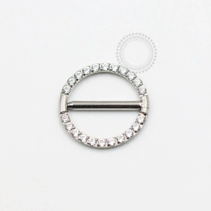 TN923 Nipple Circular Cravejado Titânio ASTM F136