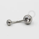 TN99 Navel Piercing Tradicional Stone CZ Titânio