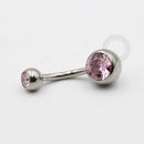 TN99 Navel Piercing Tradicional Stone CZ Titânio