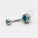 TN99 Navel Piercing Tradicional Stone CZ Titânio
