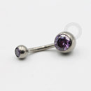 TN99 Navel Piercing Tradicional Stone CZ Titânio