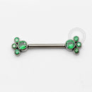 TN344 Nipple 4 CZ Esmeralda Rosca Interna Titânio ASTM F136