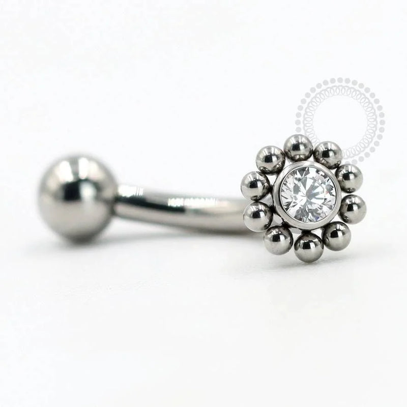 TN707 Navel Piercing Sol Titânio