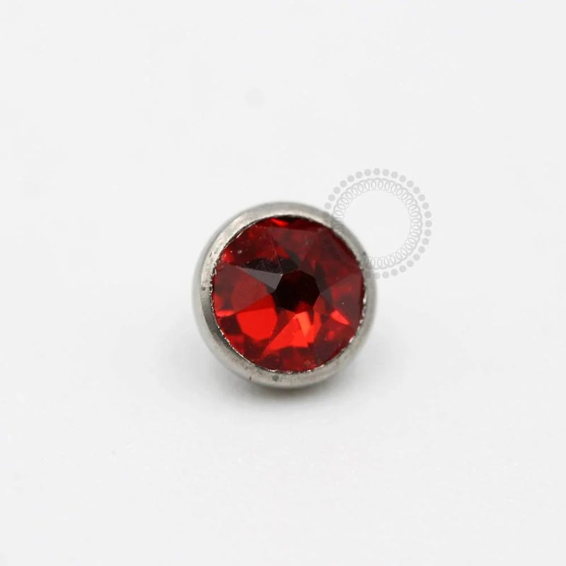 TN386 Topo Microdermal Pedra Cristal Vermelho Titânio ASTM F-136