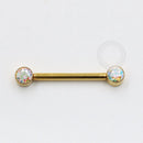 TN1042 Nipple Jewelry CZ Flat Boreal Push Pin Titânio PVD Gold