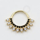 OR64 Segmento Frontal Zircônia Cristal/Black (8mm 0,083g) Ouro 18K