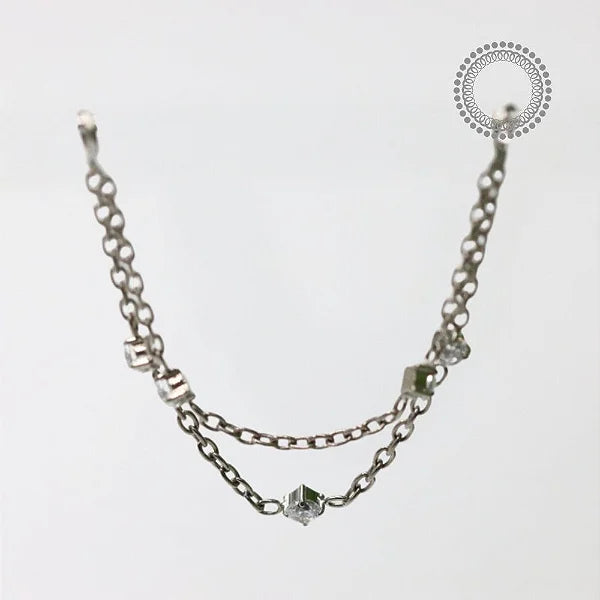 TN1107 Corrente Elo Duplo Zirconias Titânio ASTM F136