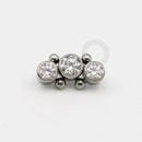 TN249 Topo Mini Cluster Zirconias Cúbicas Titânio