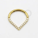 TN158 Segmento Triangular Cravejado Titânio PVD Gold