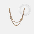 TN1171 Corrente Elo Duplo Zirconias Titanio PVD Gold