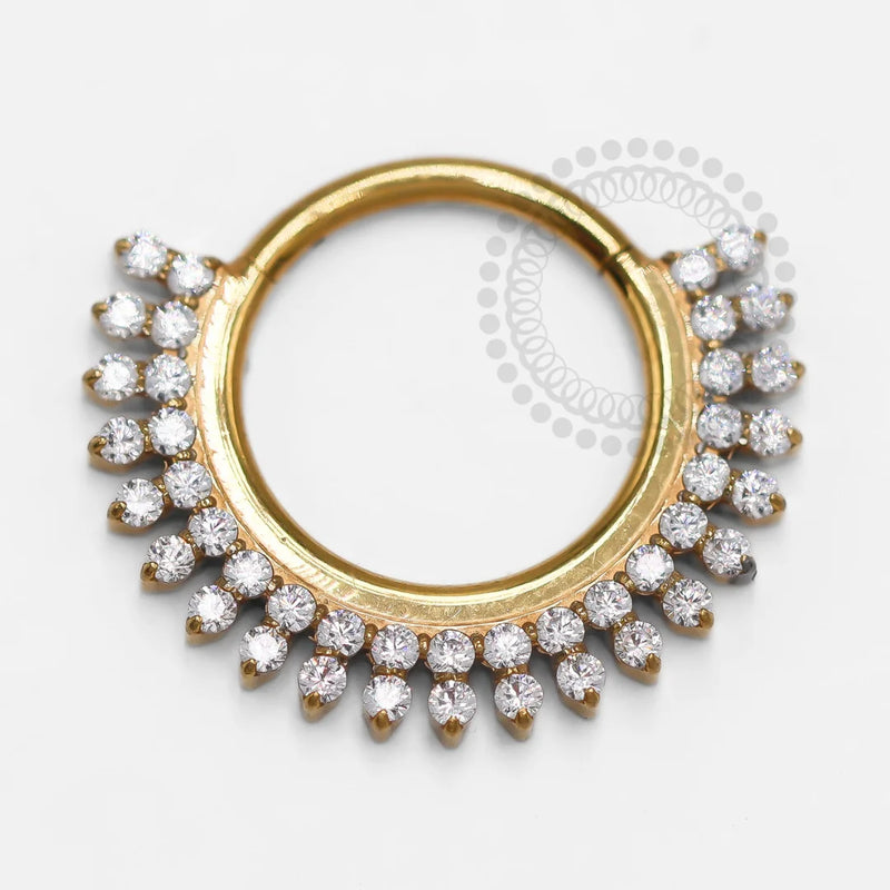 TN1389 Segmento Cravejado Duplo Titânio PVD Gold