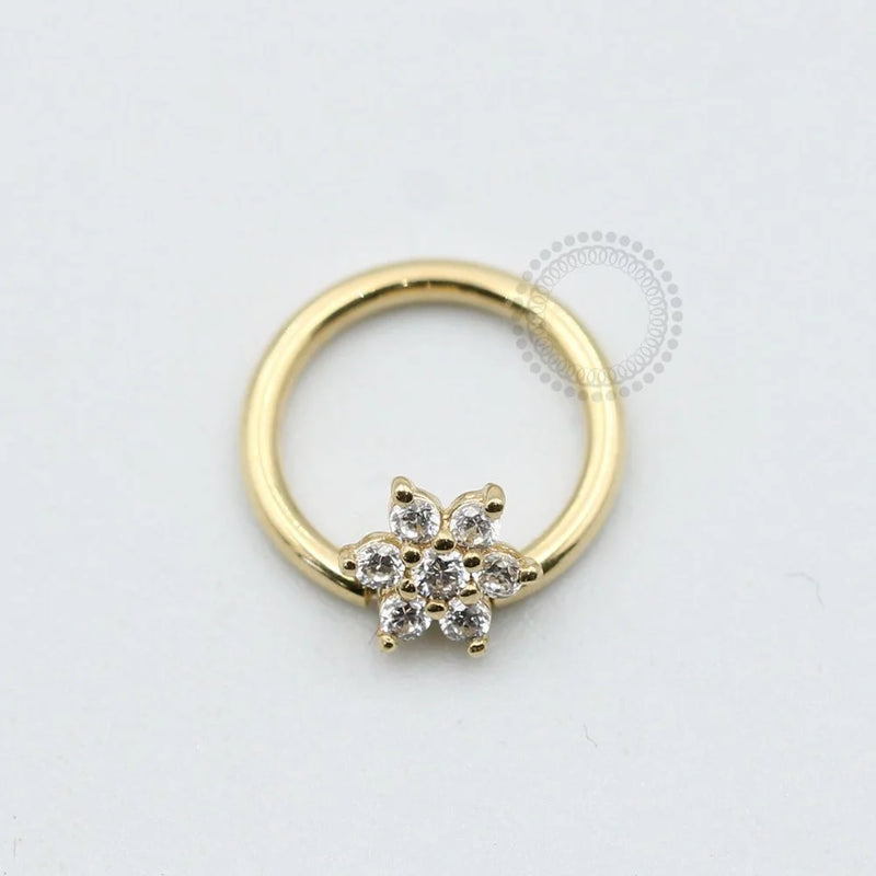 OR16 Captive Flor Ouro (8mm 0,044g/ 10mm 0,052g) 18K