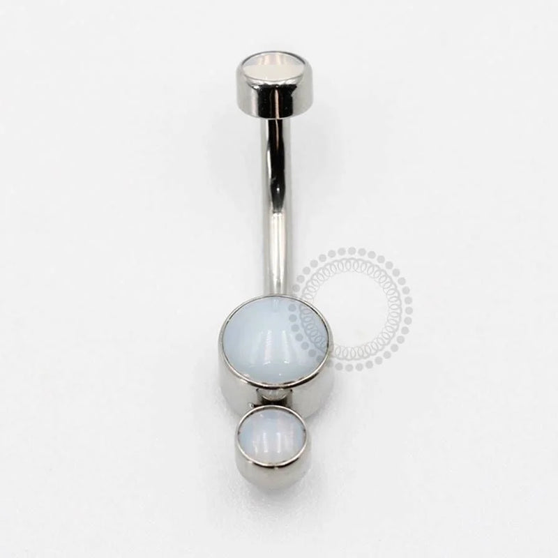 TN157 Navel Piercing Pedra Synthetic Moon Titânio