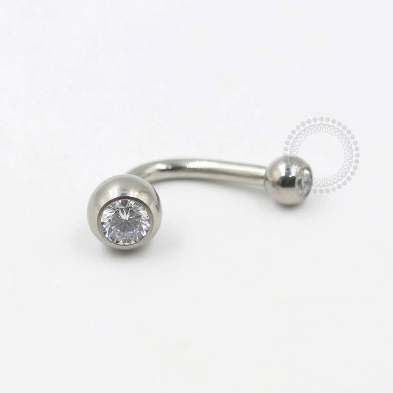 TN285 J Bar Navel Piercing Titânio