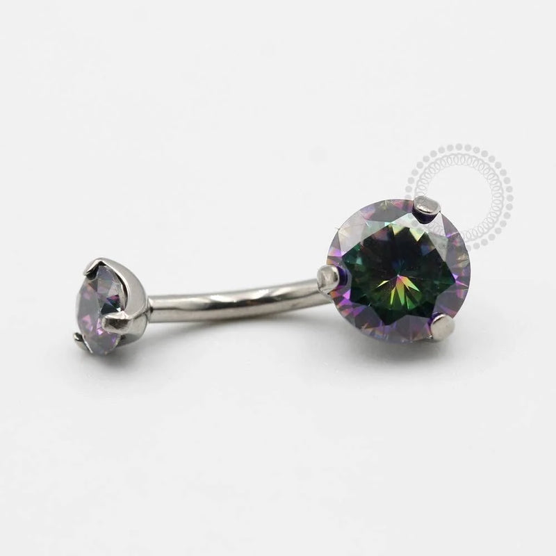 TN460 Navel piercing CZ Vitrail Medium Titânio