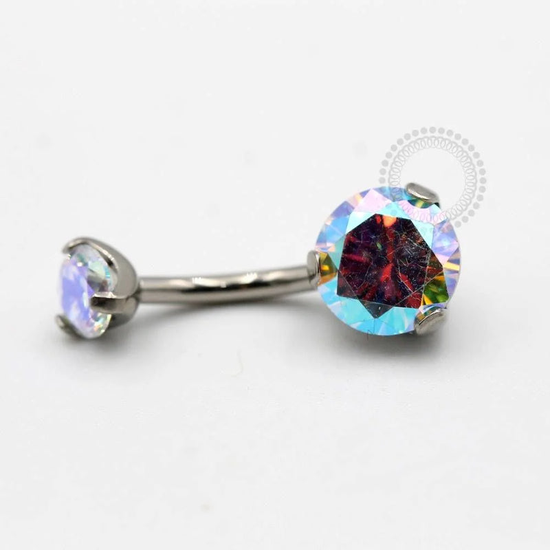 TN87 Navel Piercing CZ Boreal Titânio