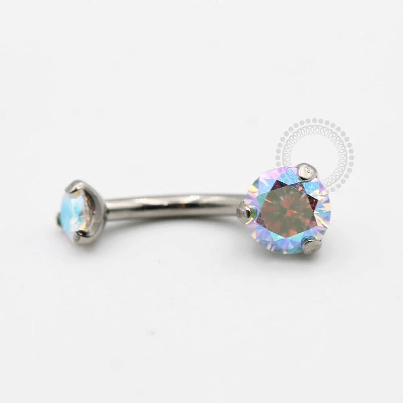TN87 Navel Piercing CZ Boreal Titânio