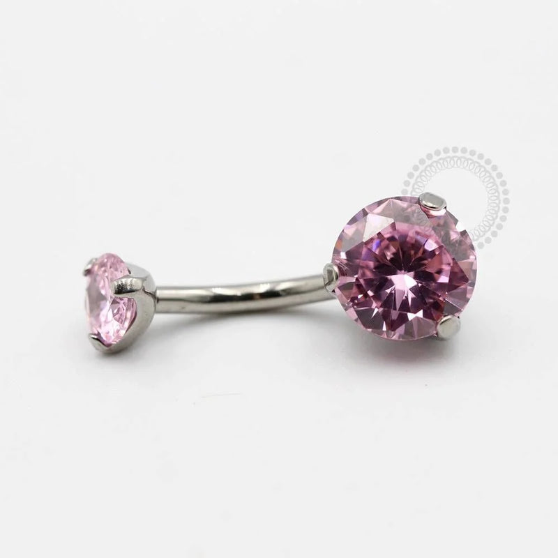 TN88 Navel Piercing CZ Rosa Titânio
