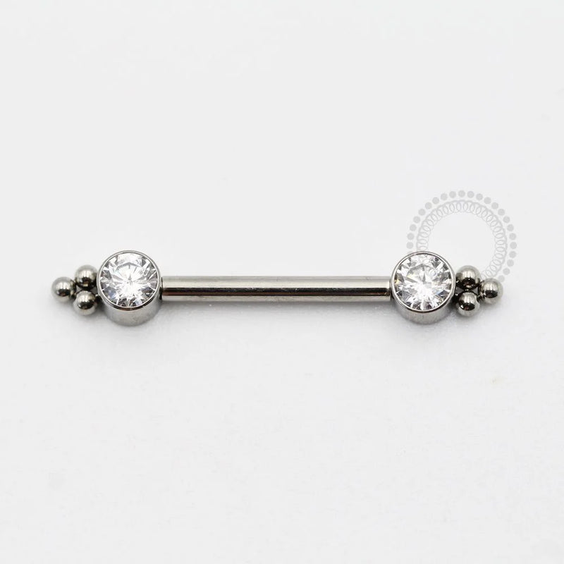 TN820 Nipple CZ 3 Esferas Push Pin Unilateral Titânio ASTM F136