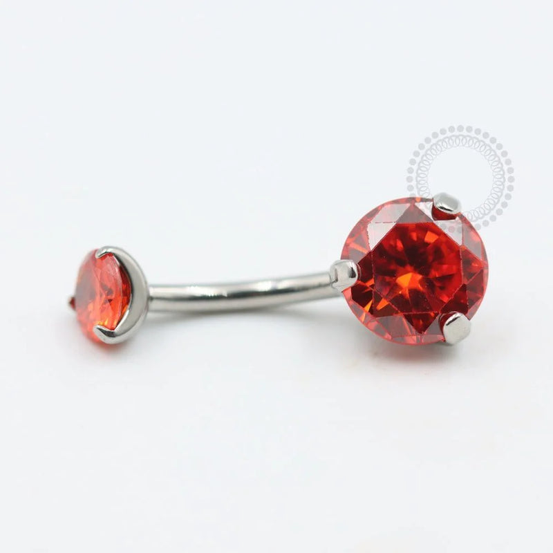 TN477 Navel Piercing CZ Orange Titânio