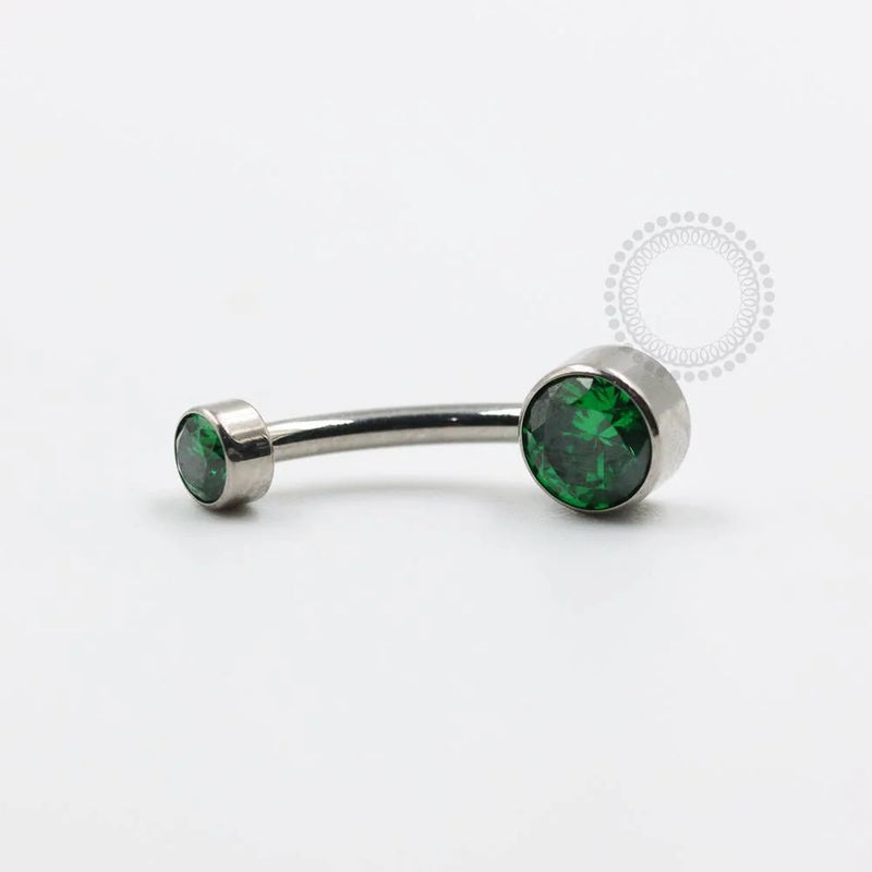 TN92 Navel Piercing Pedra Flat Zirconia Titânio
