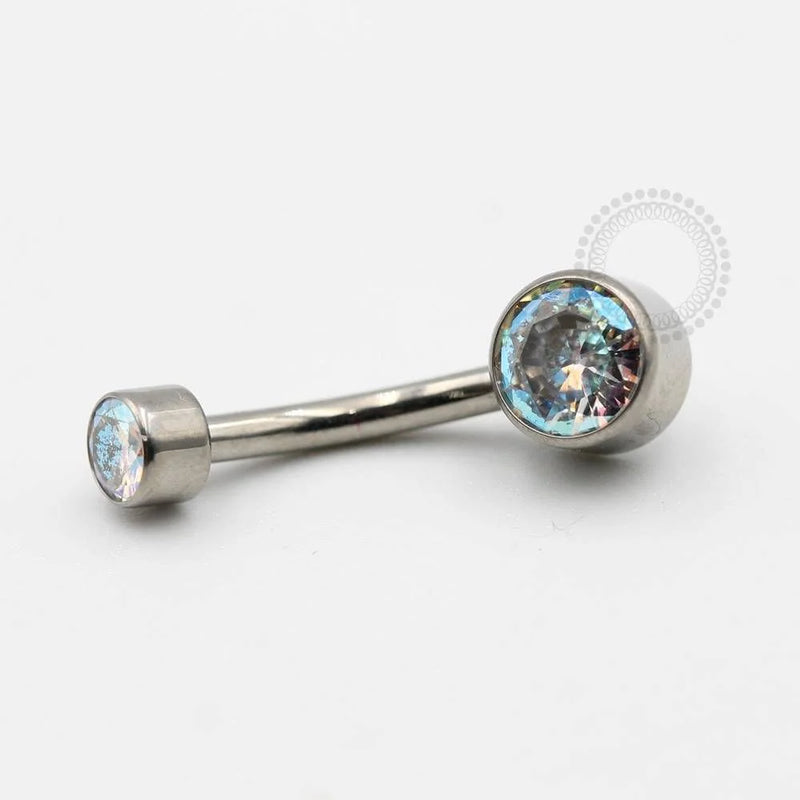 TN92 Navel Piercing Pedra Flat Zirconia Titânio