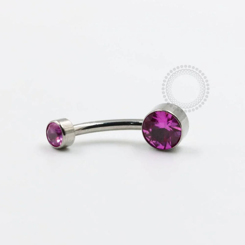 TN92 Navel Piercing Pedra Flat Zirconia Titânio