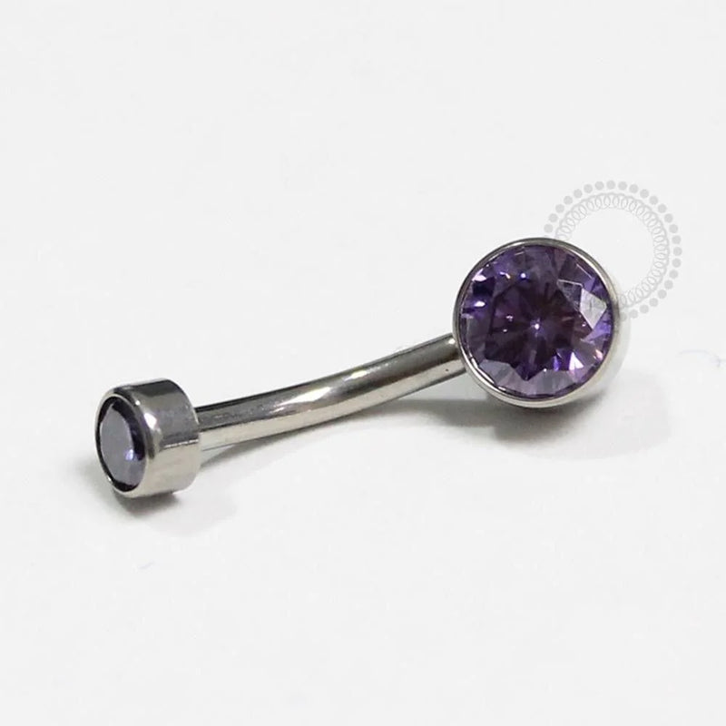 TN92 Navel Piercing Pedra Flat Zirconia Titânio