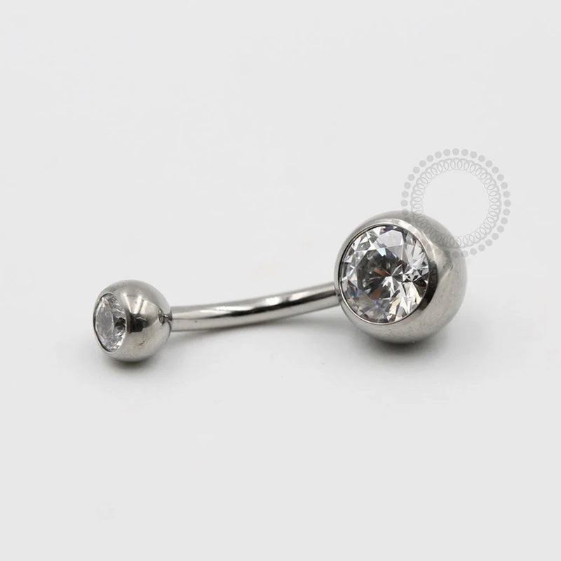 TN99 Navel Piercing Tradicional Stone CZ Titânio