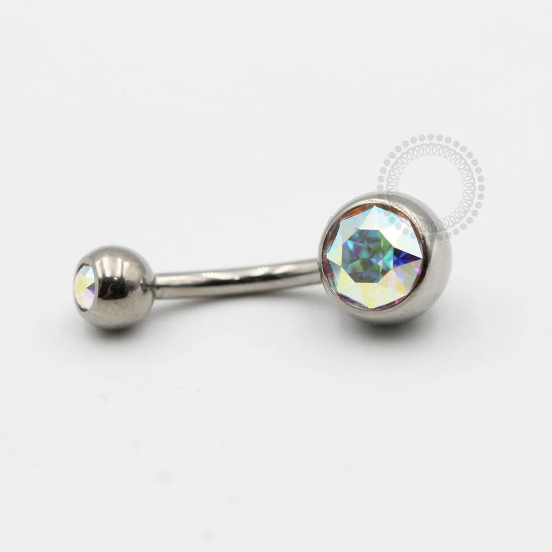 TN99 Navel Piercing Tradicional Stone CZ Titânio