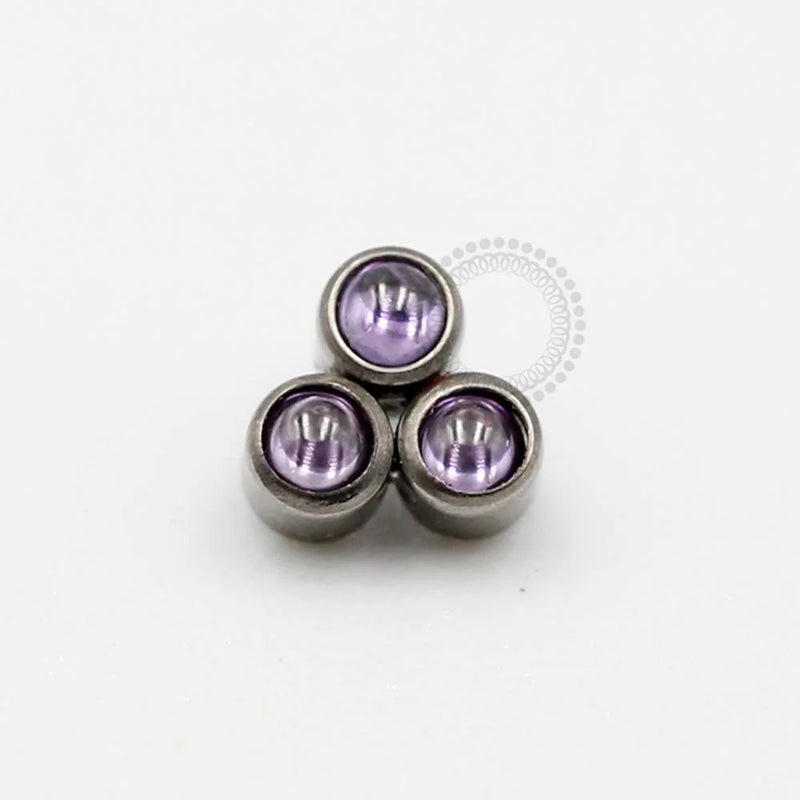 TN66 Topo Circular Trinity Natural Amethyst Titânio ASTM F-136