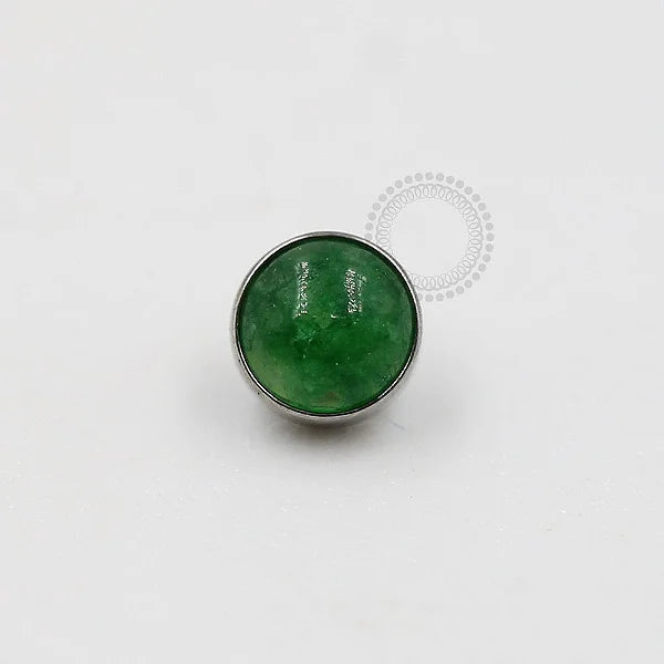 TN212 Topo Synthetic Green Agate Stone Titânio
