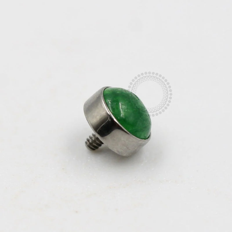 TN212 Topo Synthetic Green Agate Stone Titânio