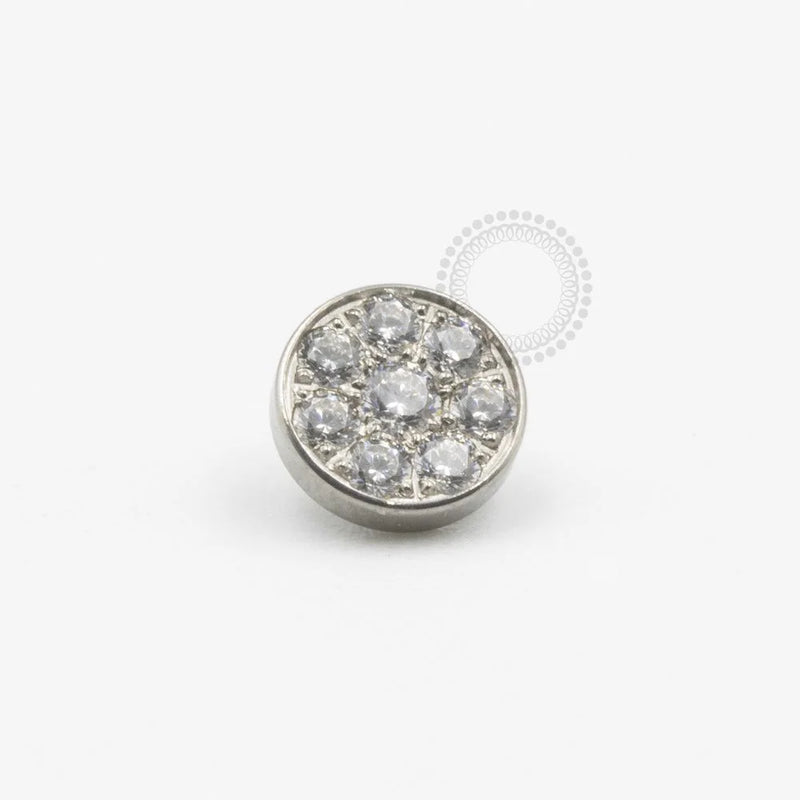 TN375 Topo Microdermal Redondo Cravejado Titânio ASTM F-136