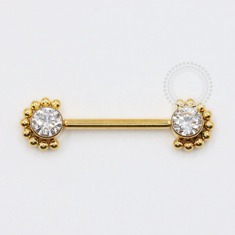 TN1041 Nipple Jewelry Indiana Push Pin Titânio PVD Gold