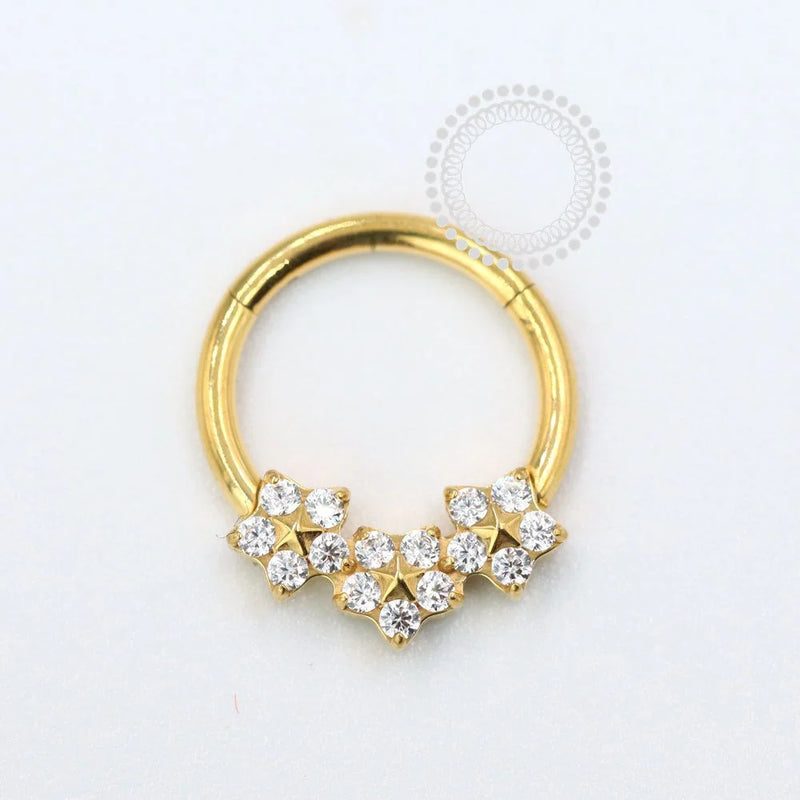 TN1069 Segmento 3 Flores Titânio PVD Gold