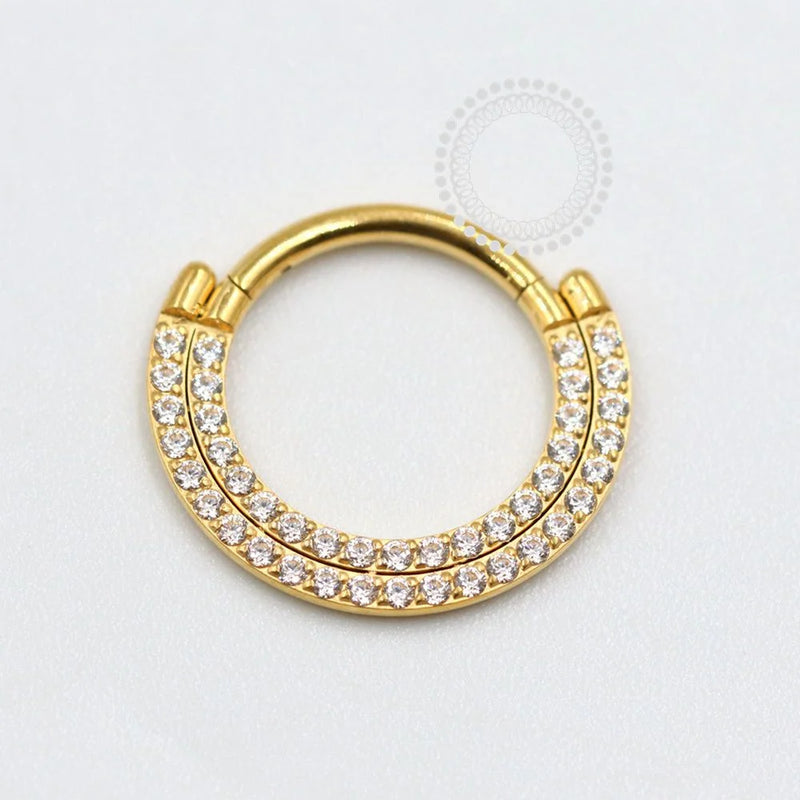 TN1081 Segmento Dupla Camada Zircônia Titânio PVD Gold