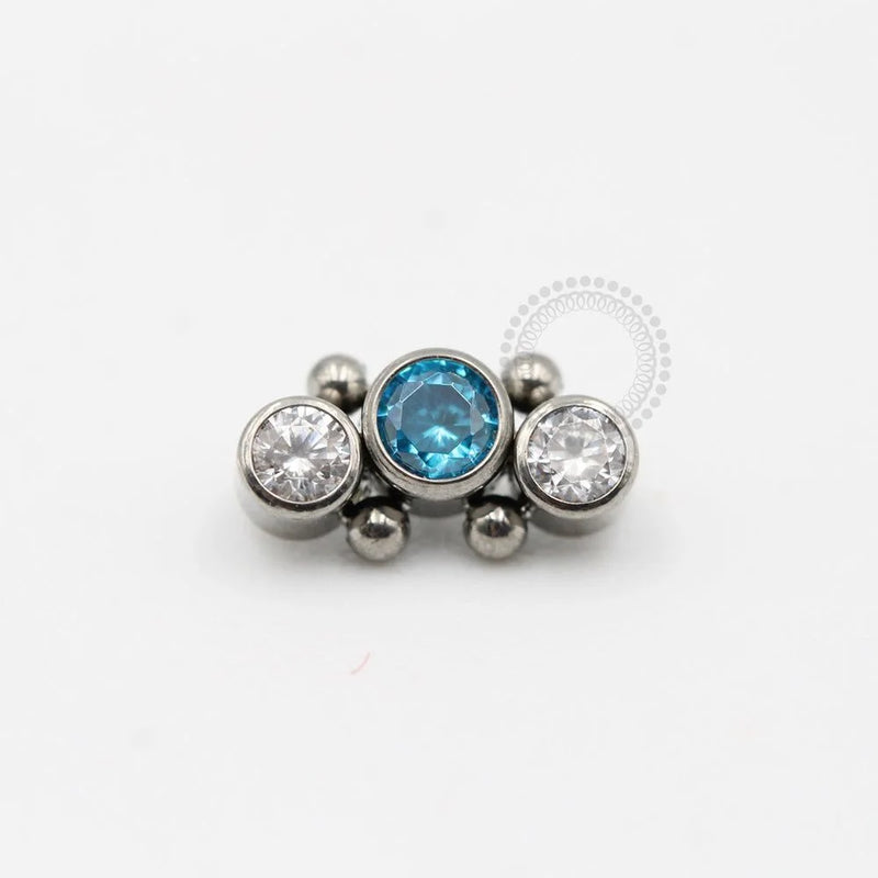 TN249 Topo Mini Cluster Zirconias Cúbicas Titânio